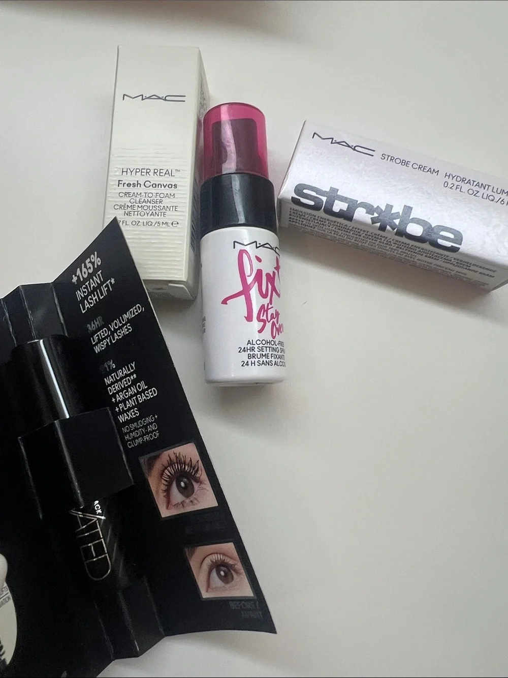 MAC Cosmetics Metallic Gold Makeup Pouch with Assorted MAC Minis